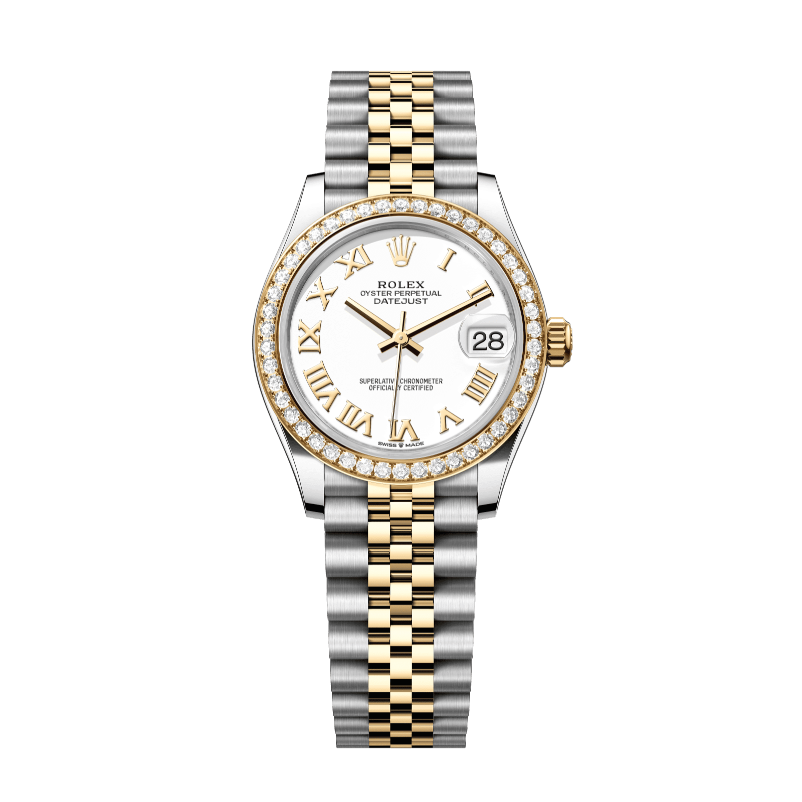 Rolex Datejust 31 31 mm White Dial  with Diamonds Oystersteel and 18k Yellow Gold Jubilee Bracelet 278383rbr-0002 - WATCHXNYC