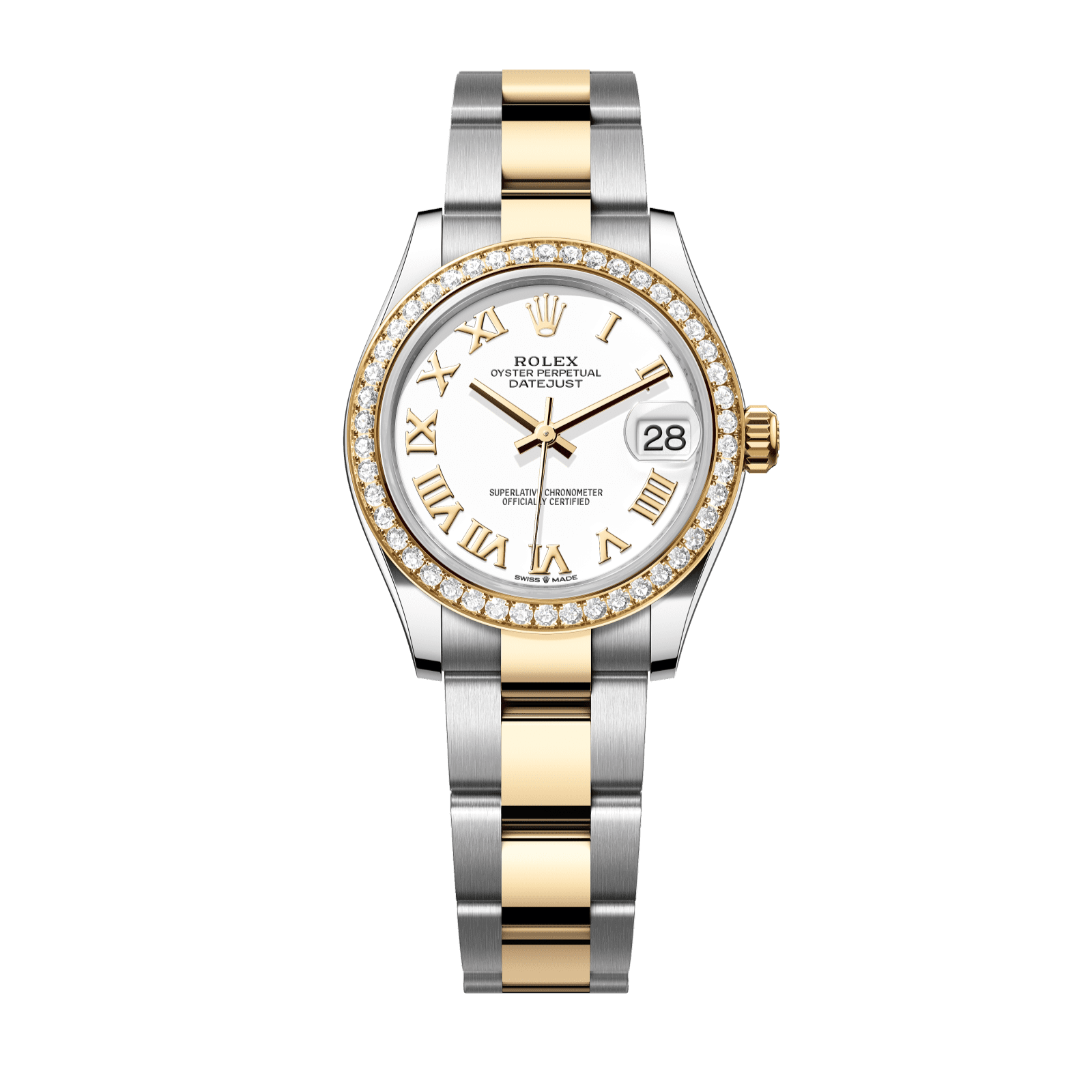 Rolex Datejust 31 31 mm White Dial  with Diamonds Oystersteel and 18k Yellow Gold Oyster Bracelet 278383rbr-0001 - WATCHXNYC