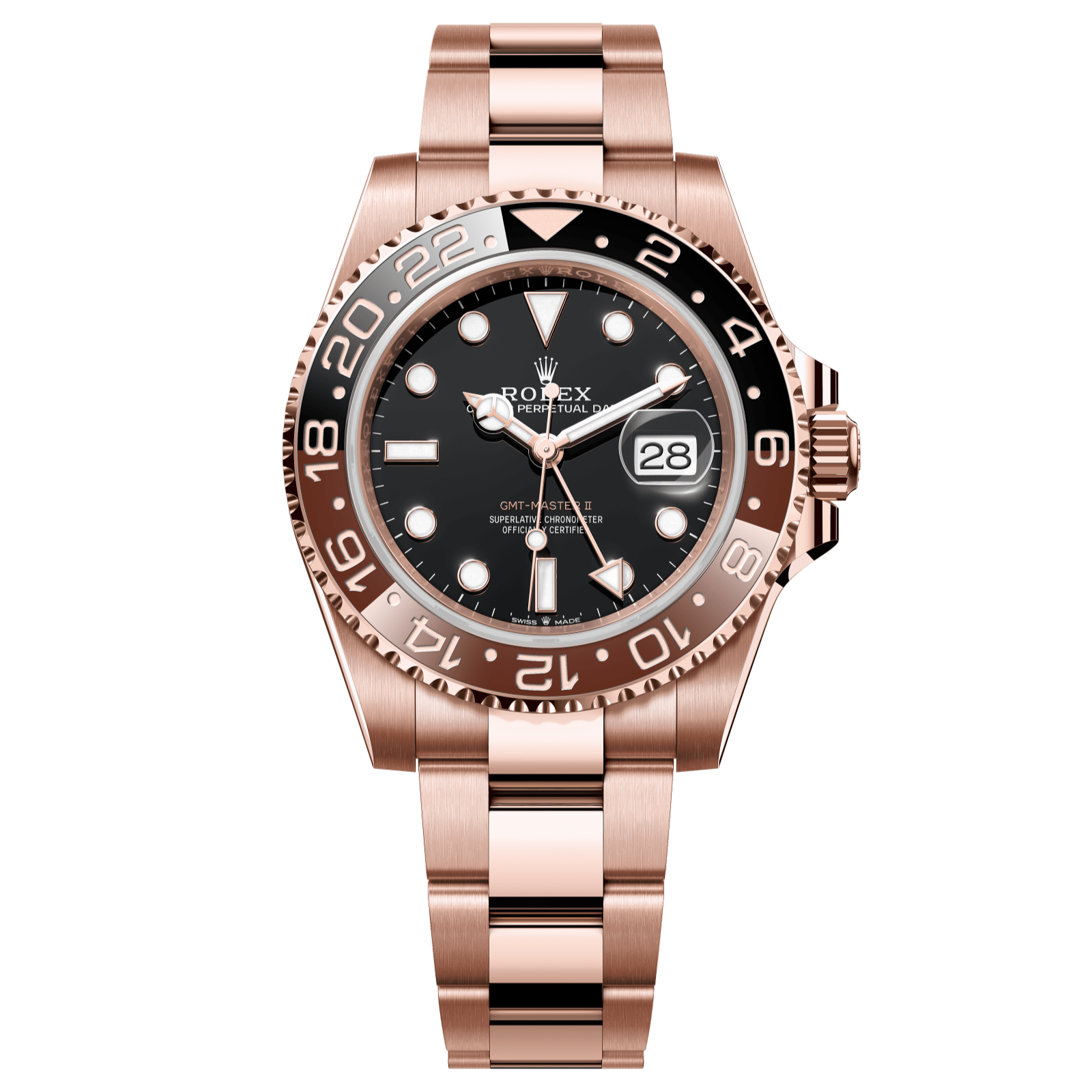 Rolex GMT-Master II 40 mm Black Dial 18 kt Everose Gold Oyster Bracelet 126715chnr-0001 - WATCHXNYC