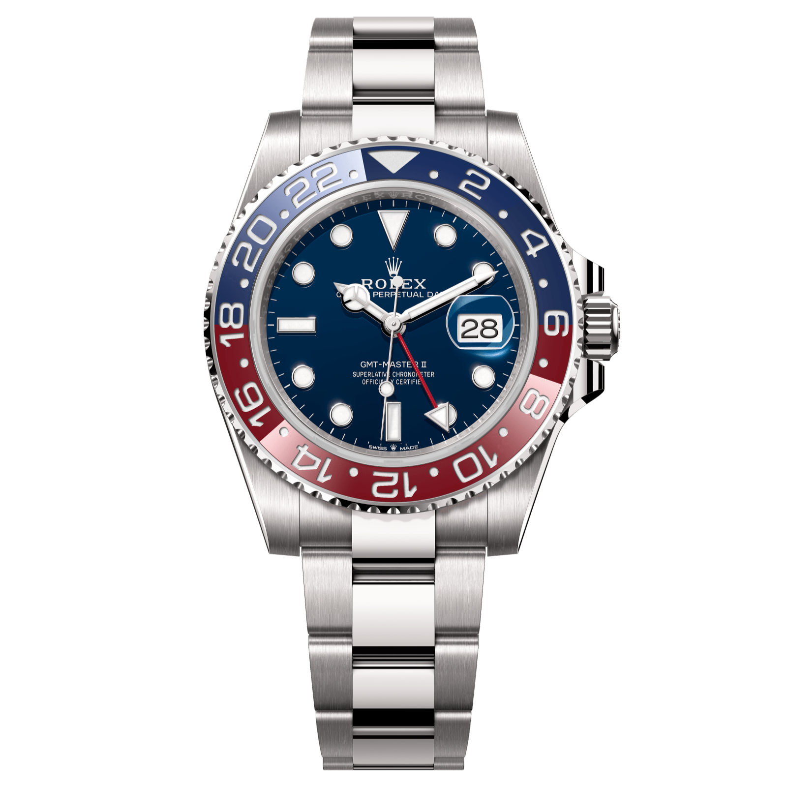 Rolex GMT-Master II 40 mm midnight blue Dial 18 kt white gold Oyster Bracelet 126719blro-0003 - WATCHXNYC