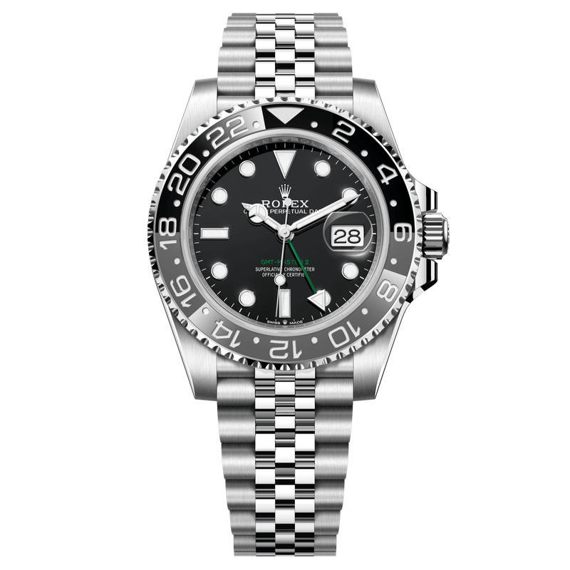 Rolex GMT-Master II 40 mm Esfera negra Brazalete Oystersteel Jubilee m126710grnr-0003 
