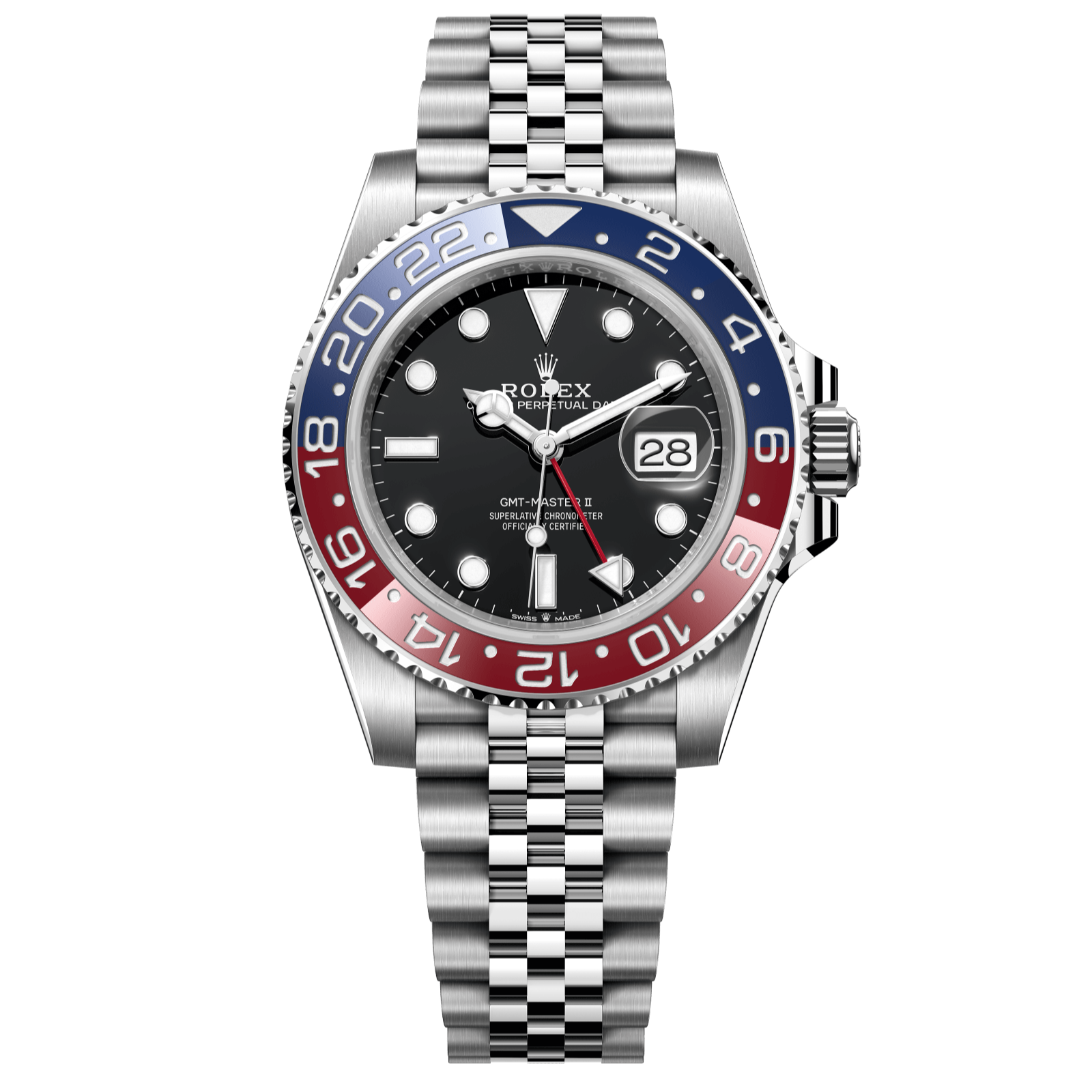 Rolex GMT-Master II Pepsi 40 mm Black Dial Oystersteel Jubilee Bracelet 126710blro-0001 - WATCHXNYC