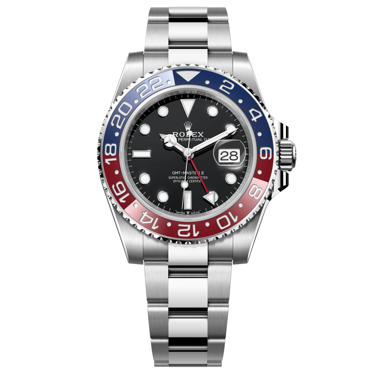 Rolex GMT-Master II Pepsi 40 mm Black Dial Oystersteel Oyster Bracelet 126710blro-0002 - WATCHXNYC