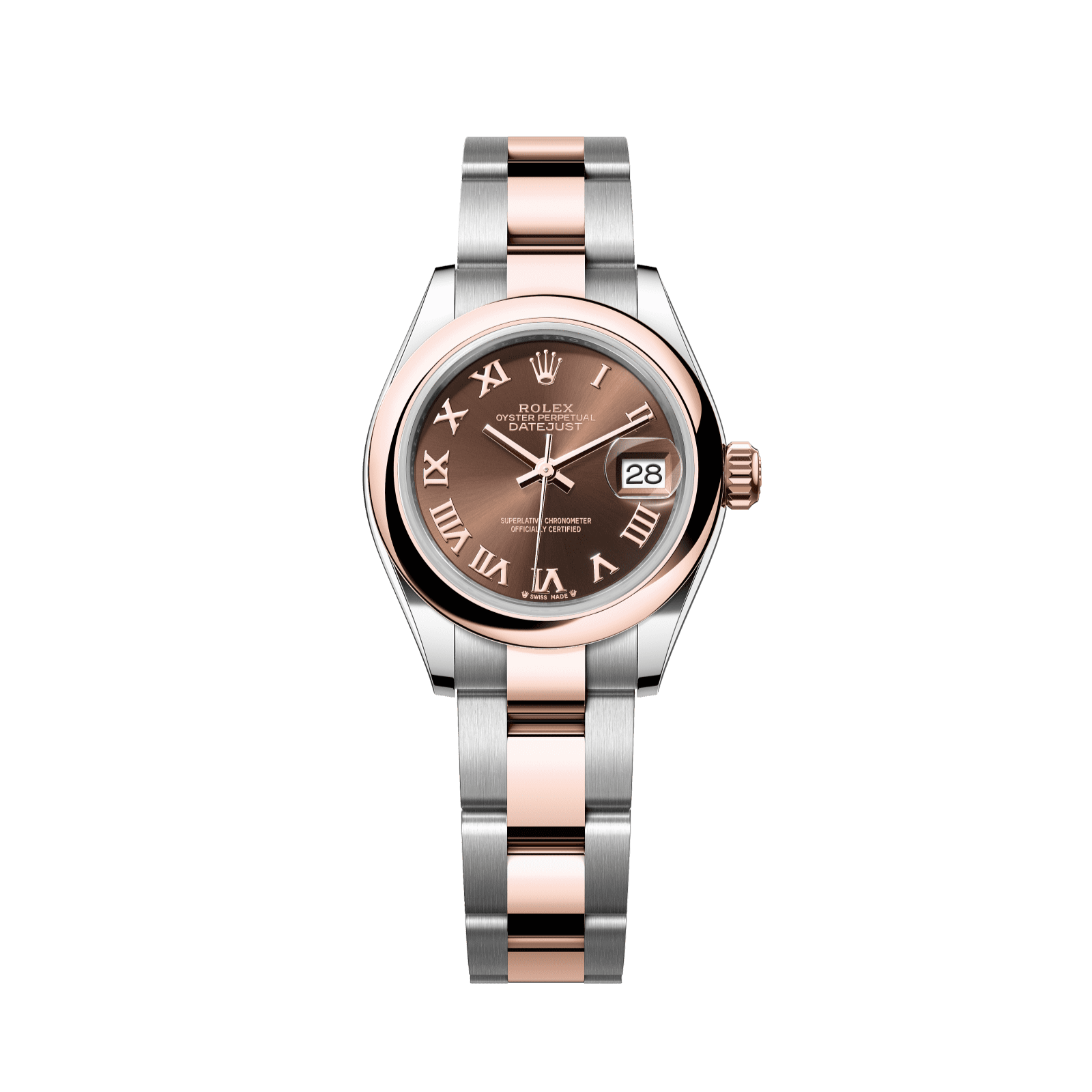 Rolex Lady-Datejust 28 mm Chocolate Dial Oystersteel and Everose Gold Oyster Bracelet 279161-0010 - WATCHXNYC