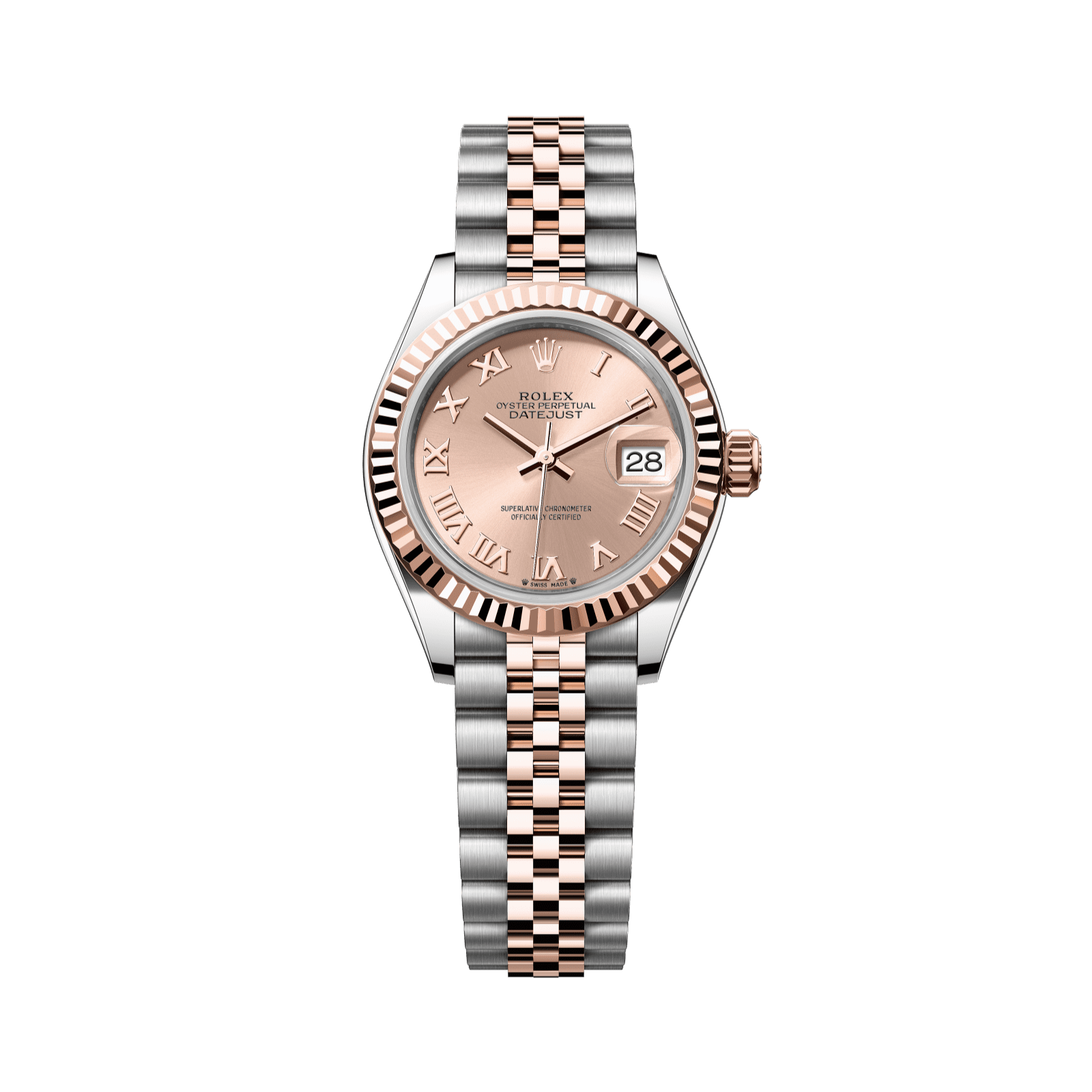Rolex Lady-Datejust 28 mm RosÈ-Colour Dial Oystersteel and Everose Gold Jubilee Bracelet 279171-0025 - WATCHXNYC