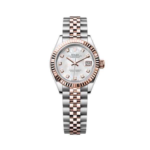 ジョワジールロワ Rolex Lady-Datejust 28 mm White Mother-Of-Pearl Set With Diamonds Dial