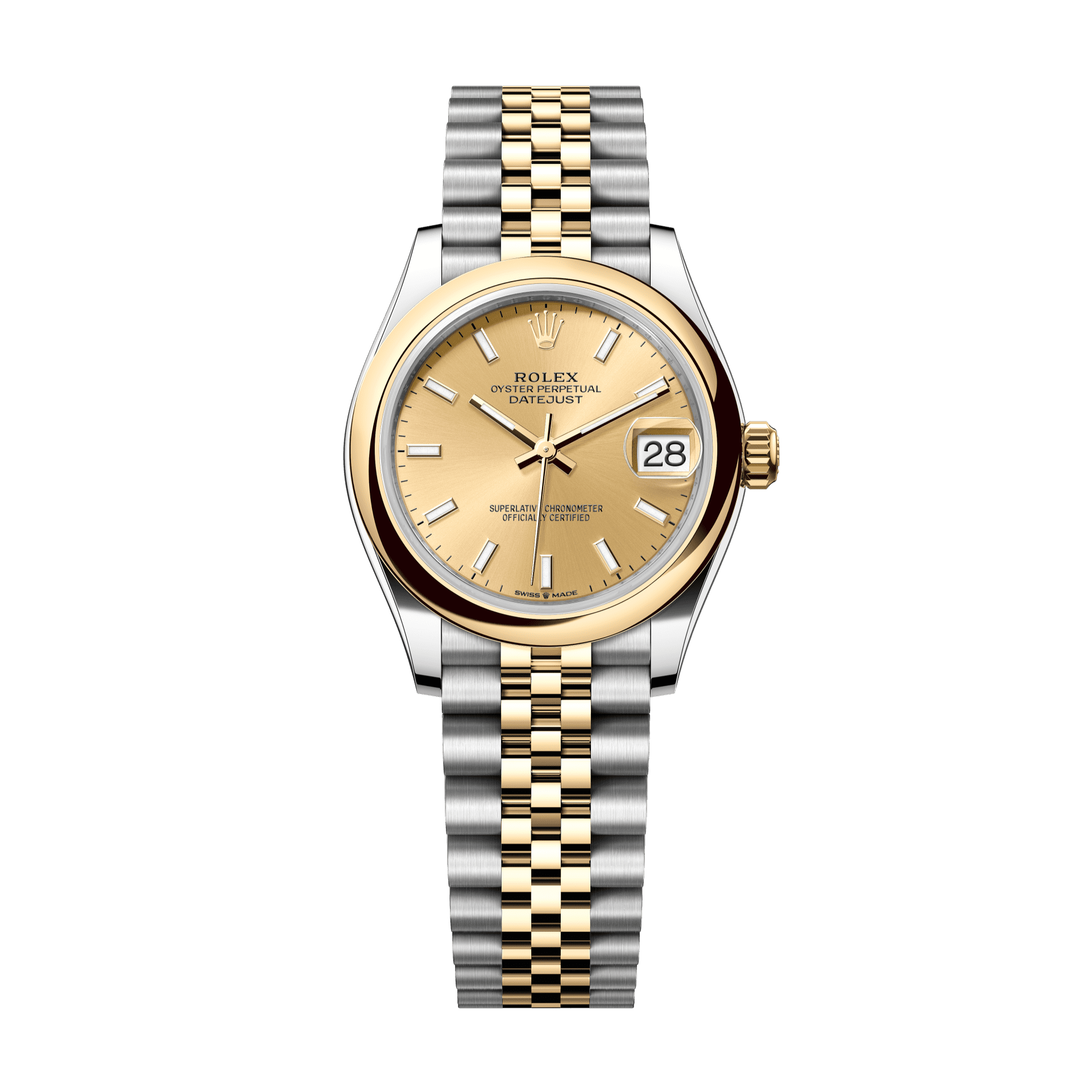 Rolex Oyster 31 mm Champagne-Colour Dial Yellow Rolesor - Combination Of Oystersteel And Yellow Gold Jubilee 278243-0014 - WATCHXNYC