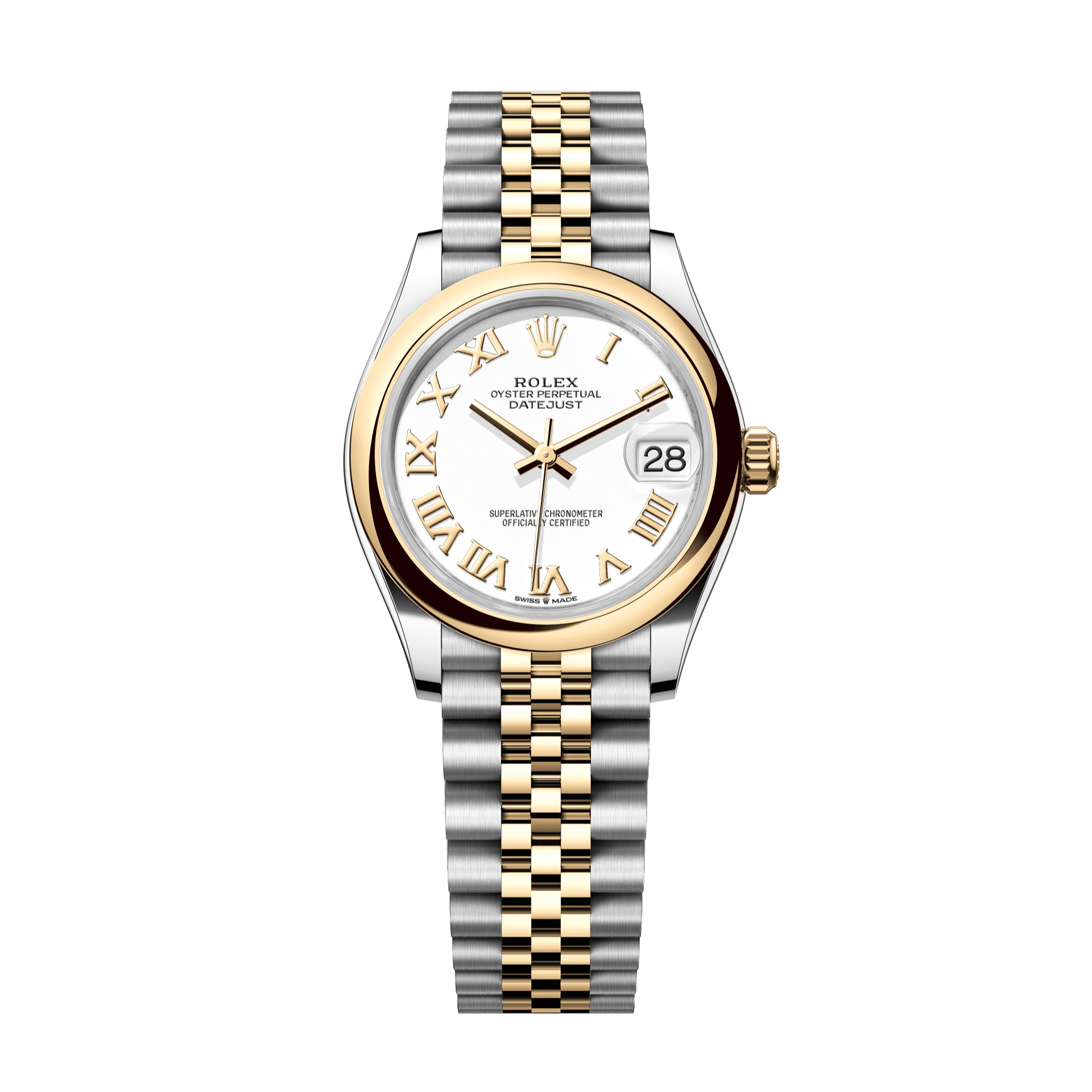 Rolex Oyster 31 mm White Dial Yellow Rolesor - Combination Of Oystersteel And Yellow Gold Jubilee 278243-0002 - WATCHXNYC