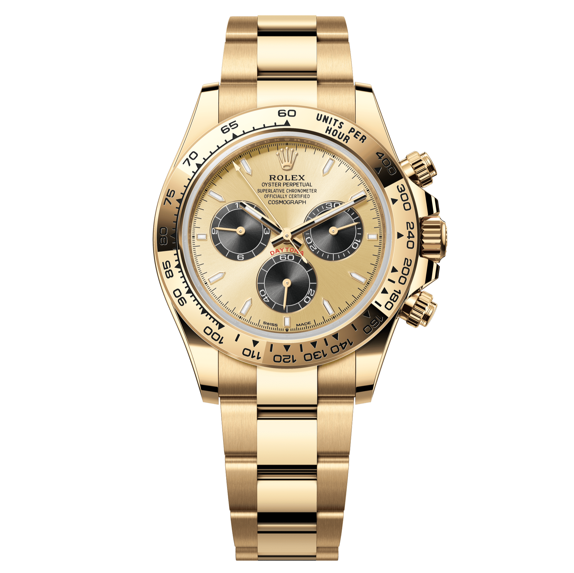 Rolex Oyster 40 mm Golden and Bright Black Dial 18k Yellow Gold Oysterflex 126508-0006 - WATCHXNYC
