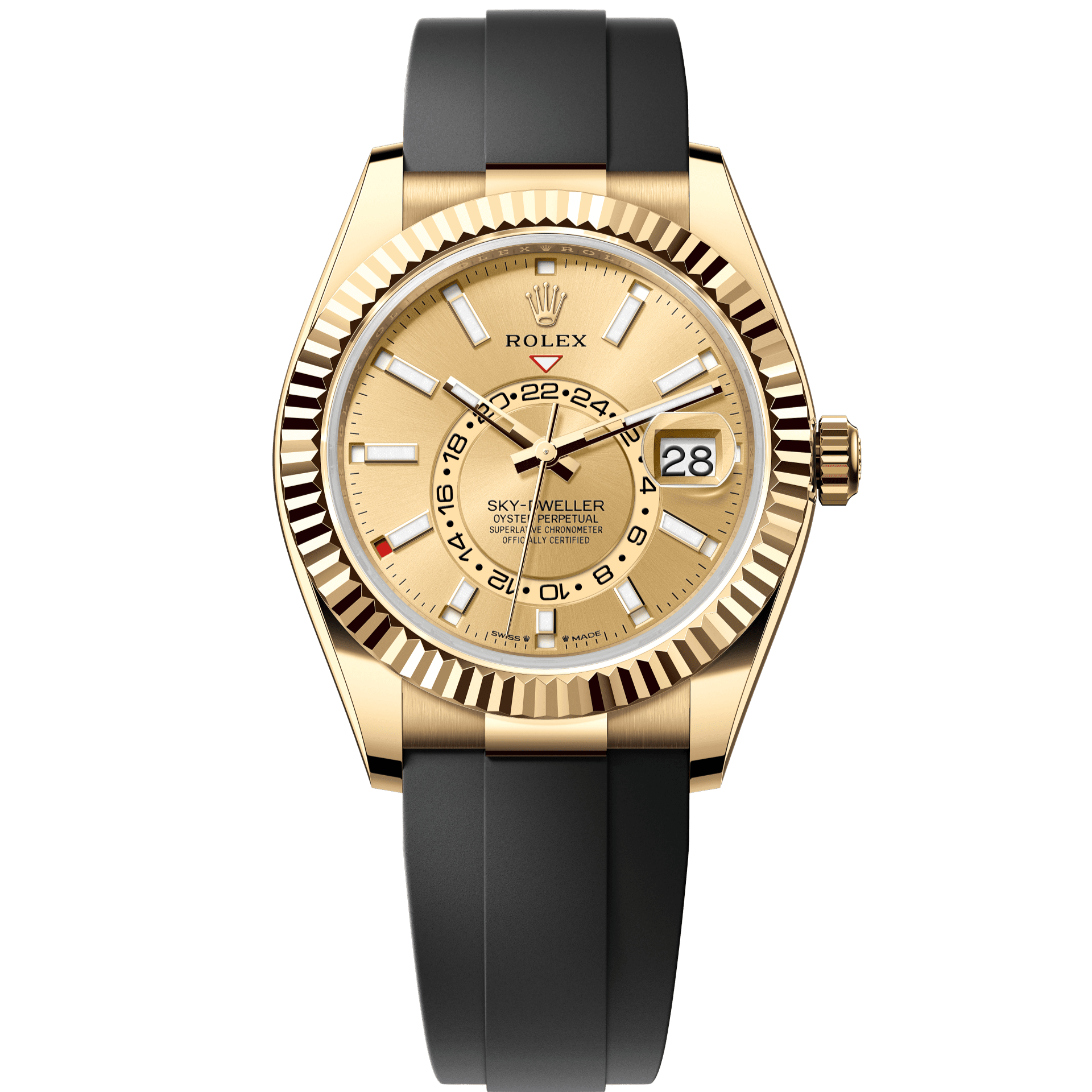 Rolex Oyster 42 mm Champagne-Colour Dial 18k Yellow Gold Oysterflex 336238-0001 - WATCHXNYC