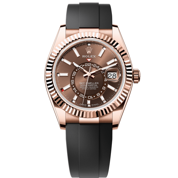 Rolex Oyster 42 mm Chocolate Dial 18 kt Everose gold Oysterflex 336235