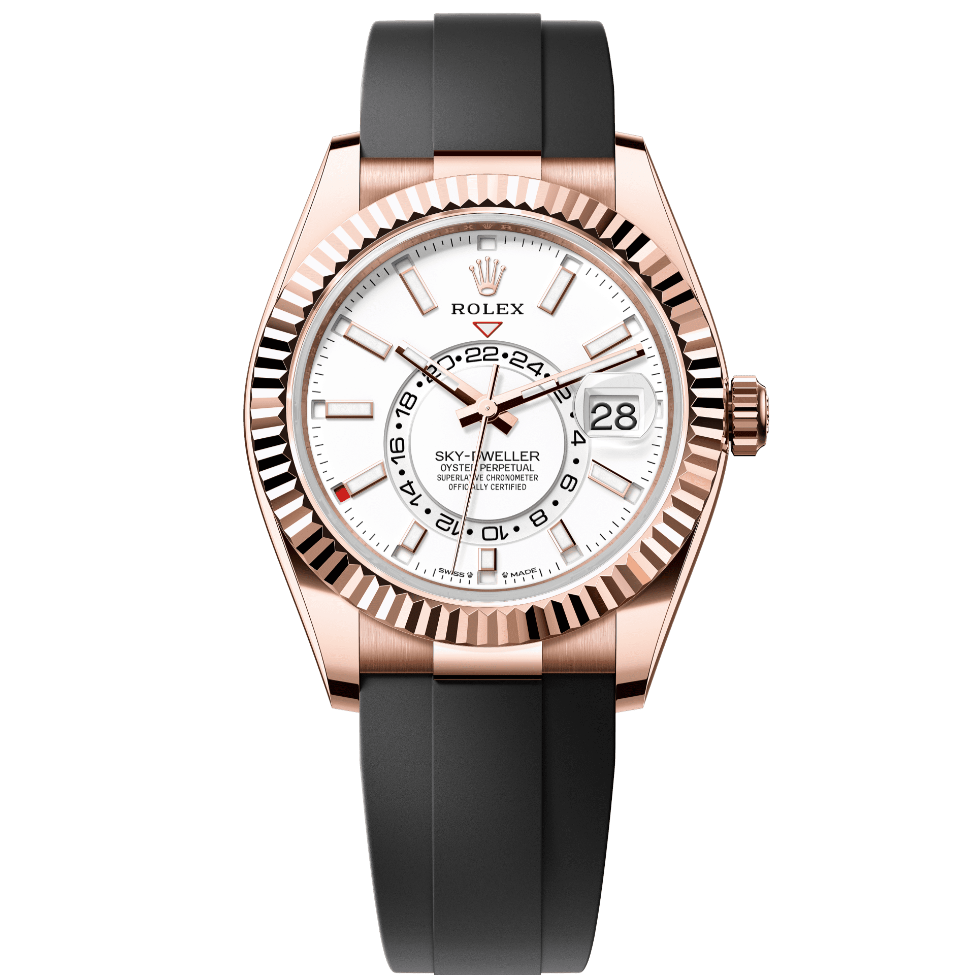 Rolex Oyster 42 mm Intense White Dial 18 kt Everose gold  Oysterflex 336235-0003 - WATCHXNYC
