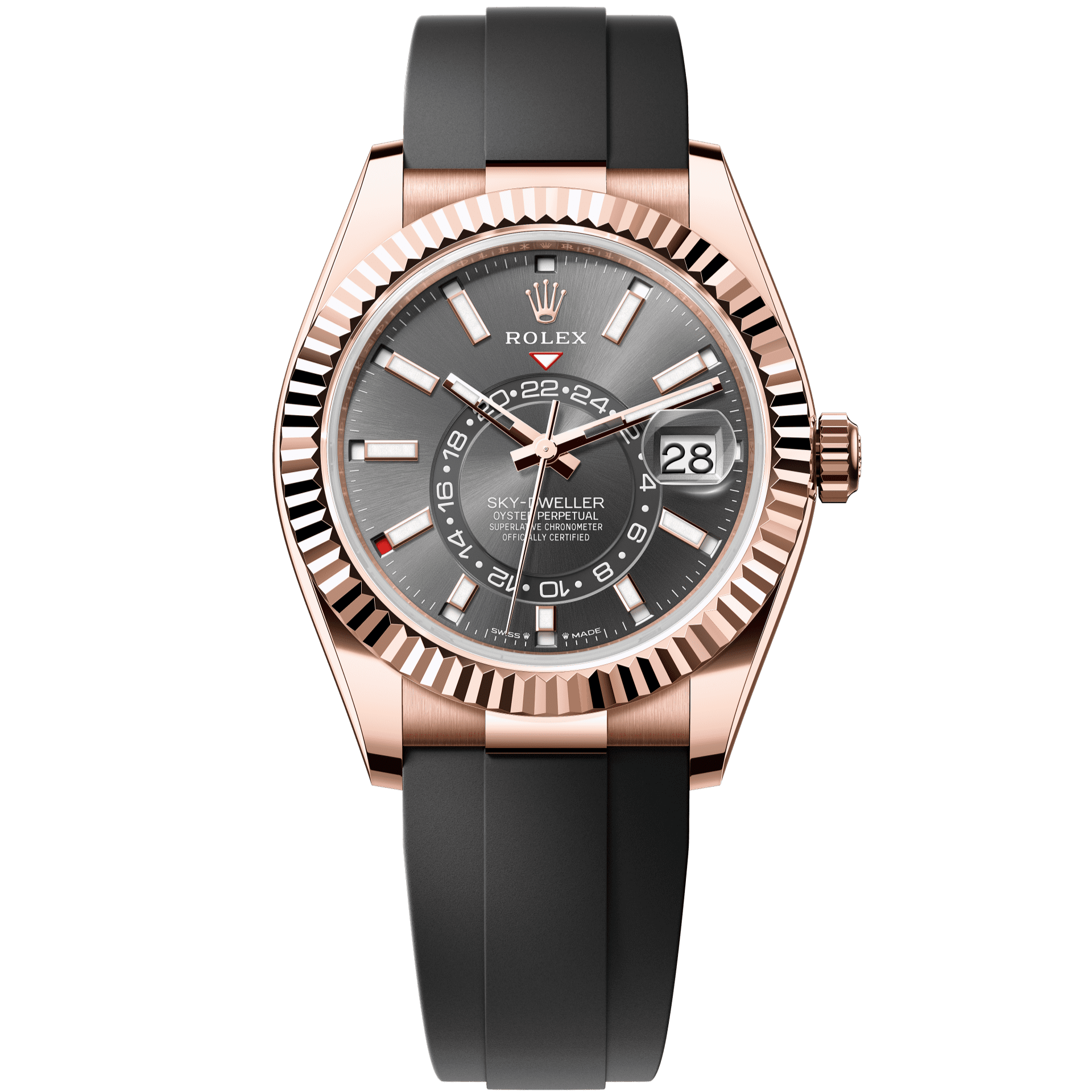 Rolex Oyster 42 mm Slate Dial 18 kt Everose gold  Oysterflex 336235-0004 - WATCHXNYC