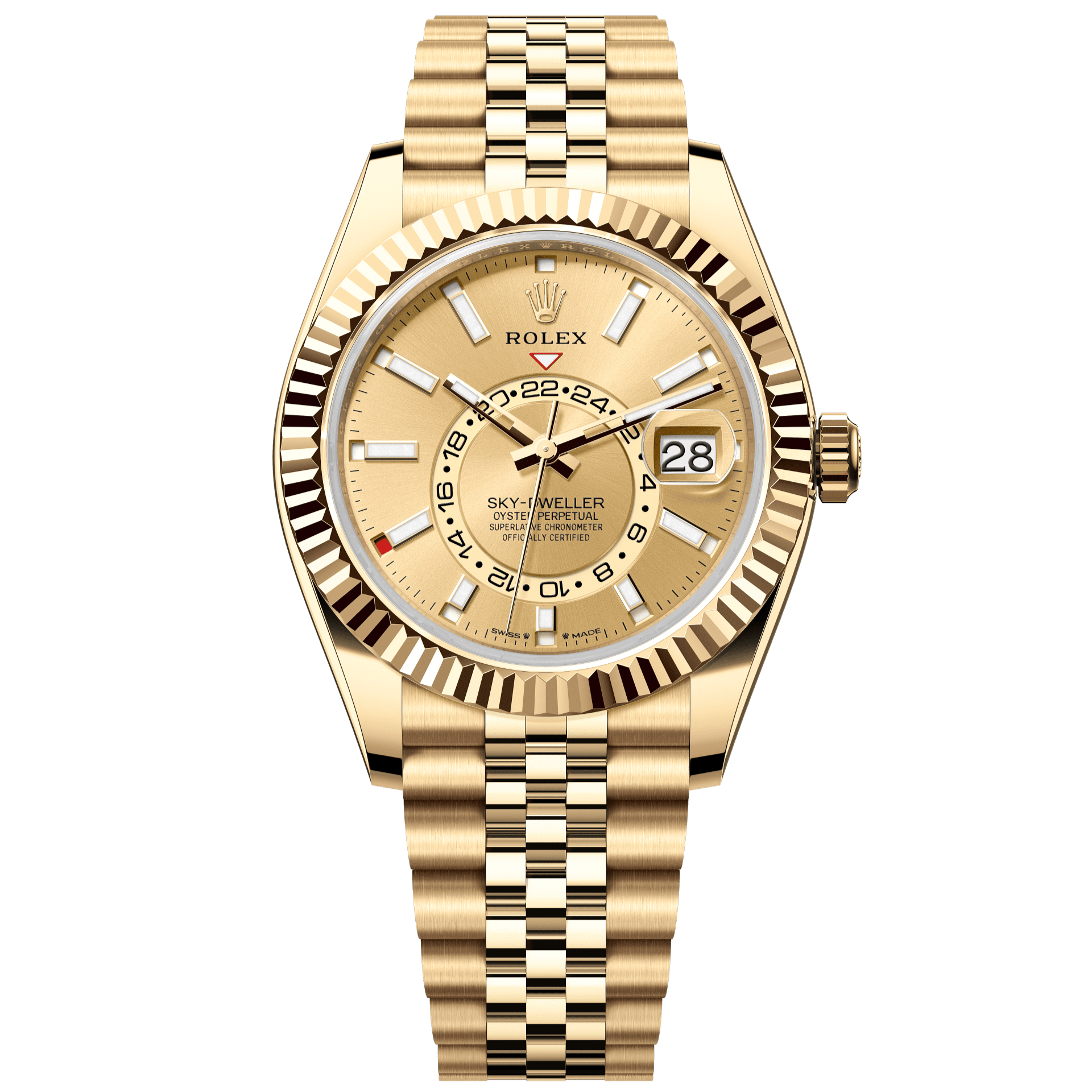 Rolex Sky-Dweller 42 mm Champagne-Color Dial 18k Yellow Gold Jubilee 336938-0004 - WATCHXNYC