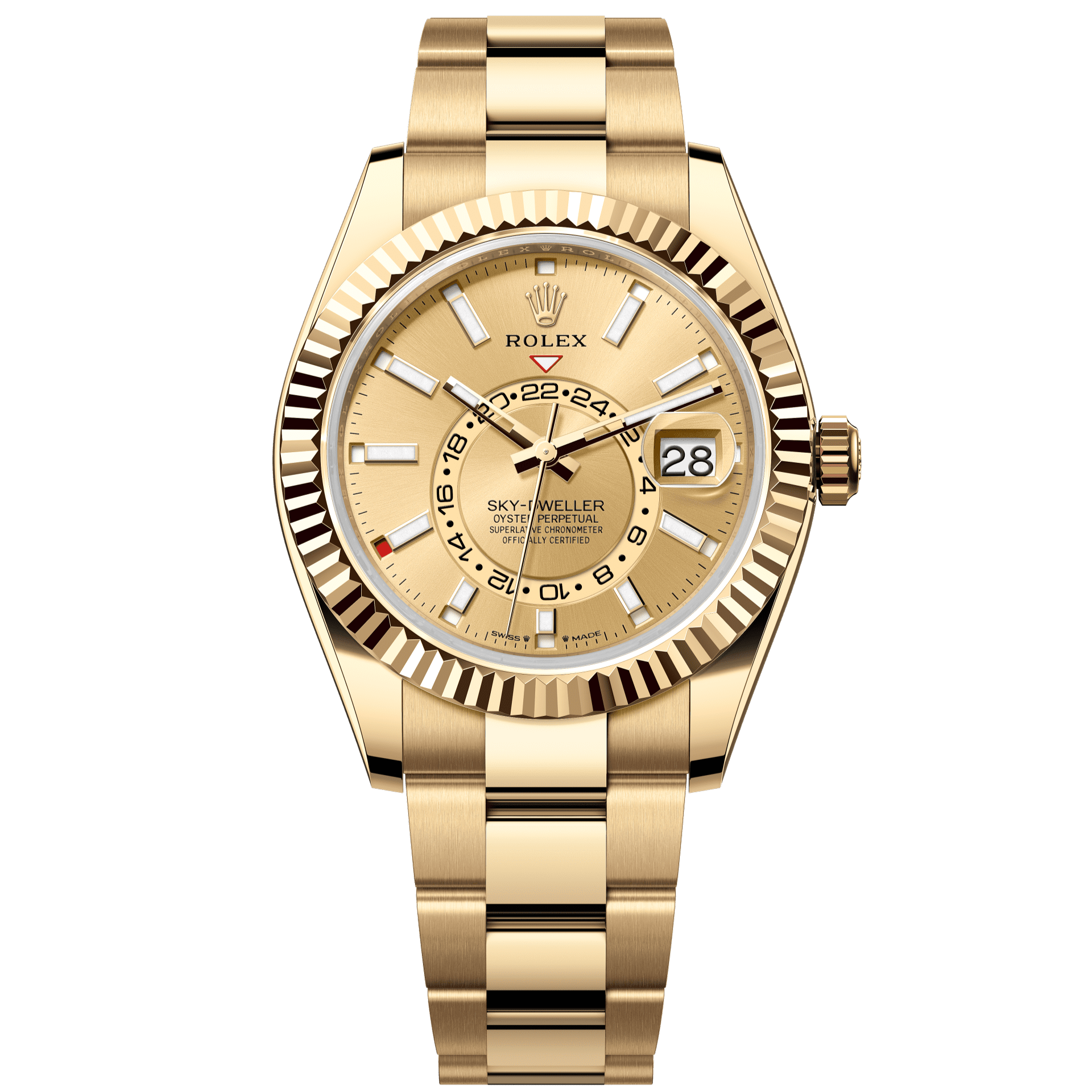 Rolex Sky-Dweller 42 mm Champagne-Colour Dial 18k Yellow Gold Oyster 336938-0001 - WATCHXNYC