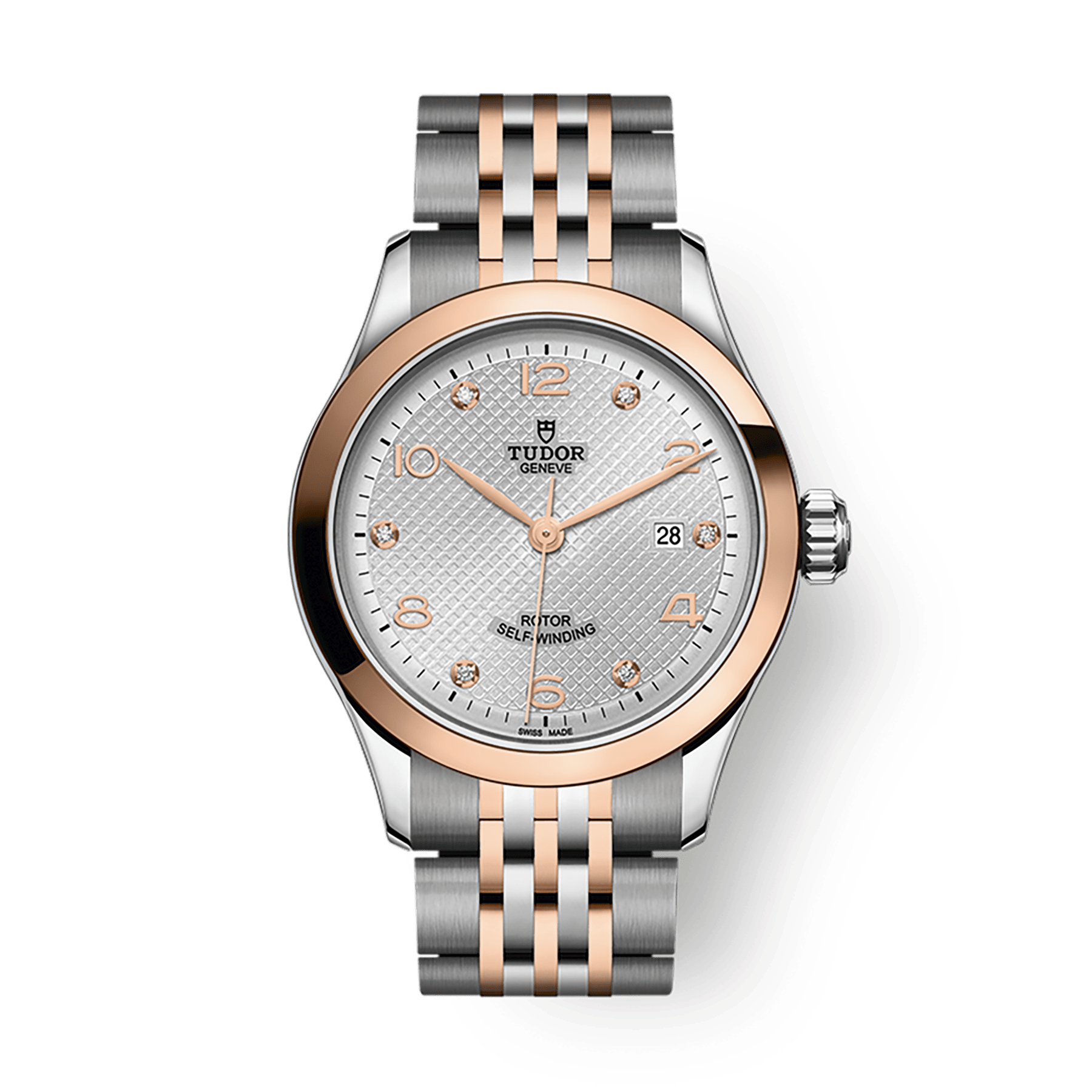 Tudor 1926 28 mm Silver Dial with Diamonds Stainless Steel Bracelet M91351-0002 - WATCHXNYC