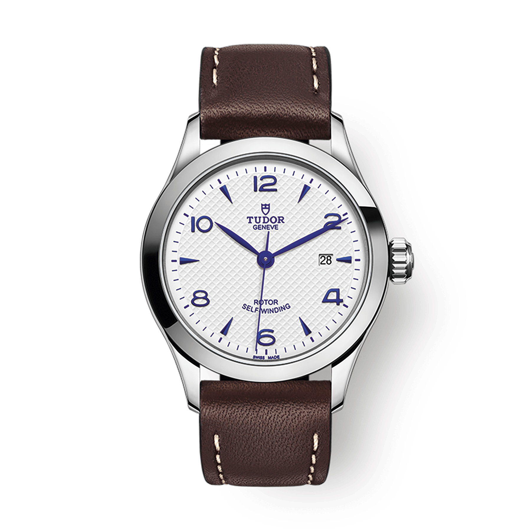 Tudor 1926 28 mm White Dial Stainless Steel Leather Strap M91350-0010 - WATCHXNYC