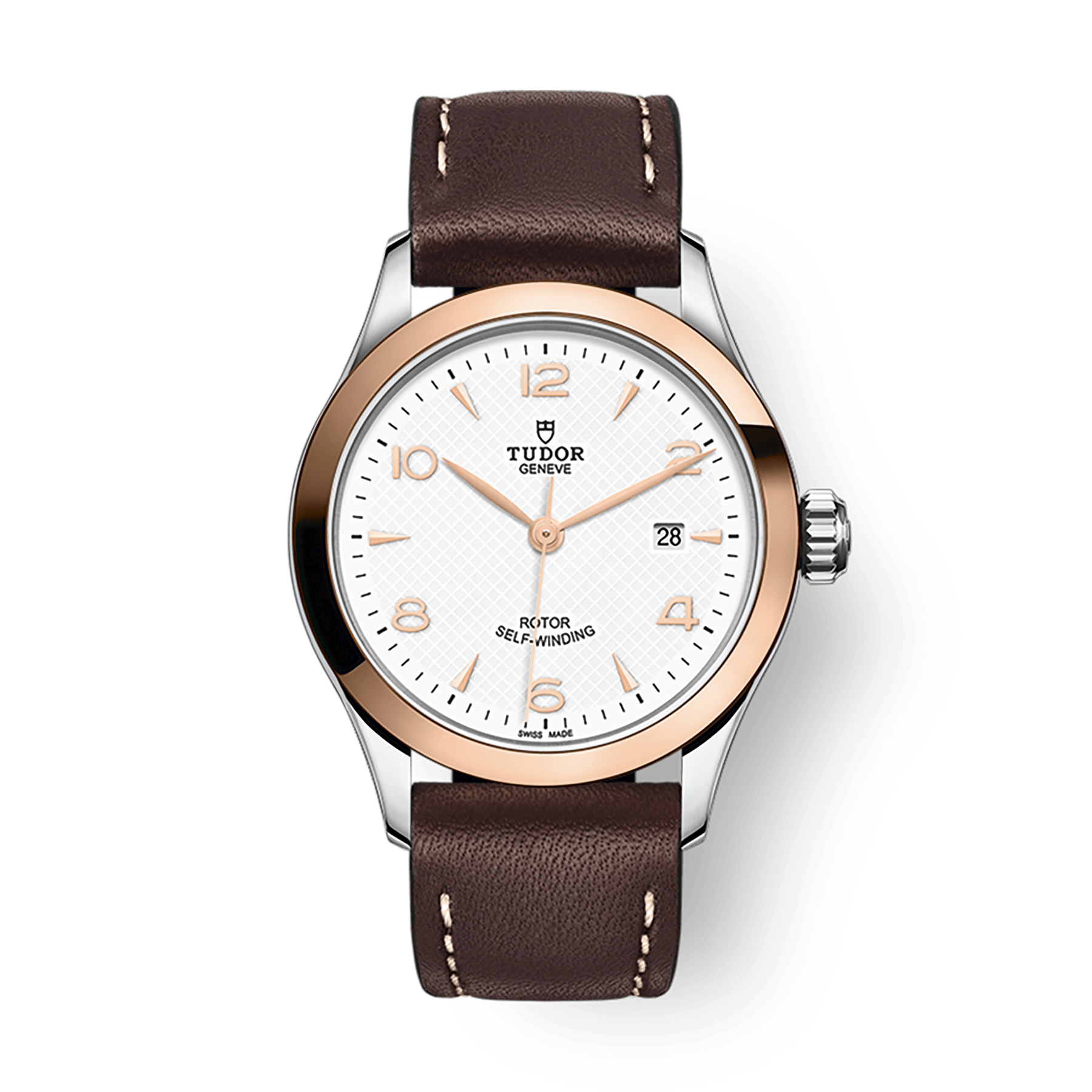 Tudor 1926 28 mm White Dial Stainless Steel Leather Strap M91351-0010 - WATCHXNYC