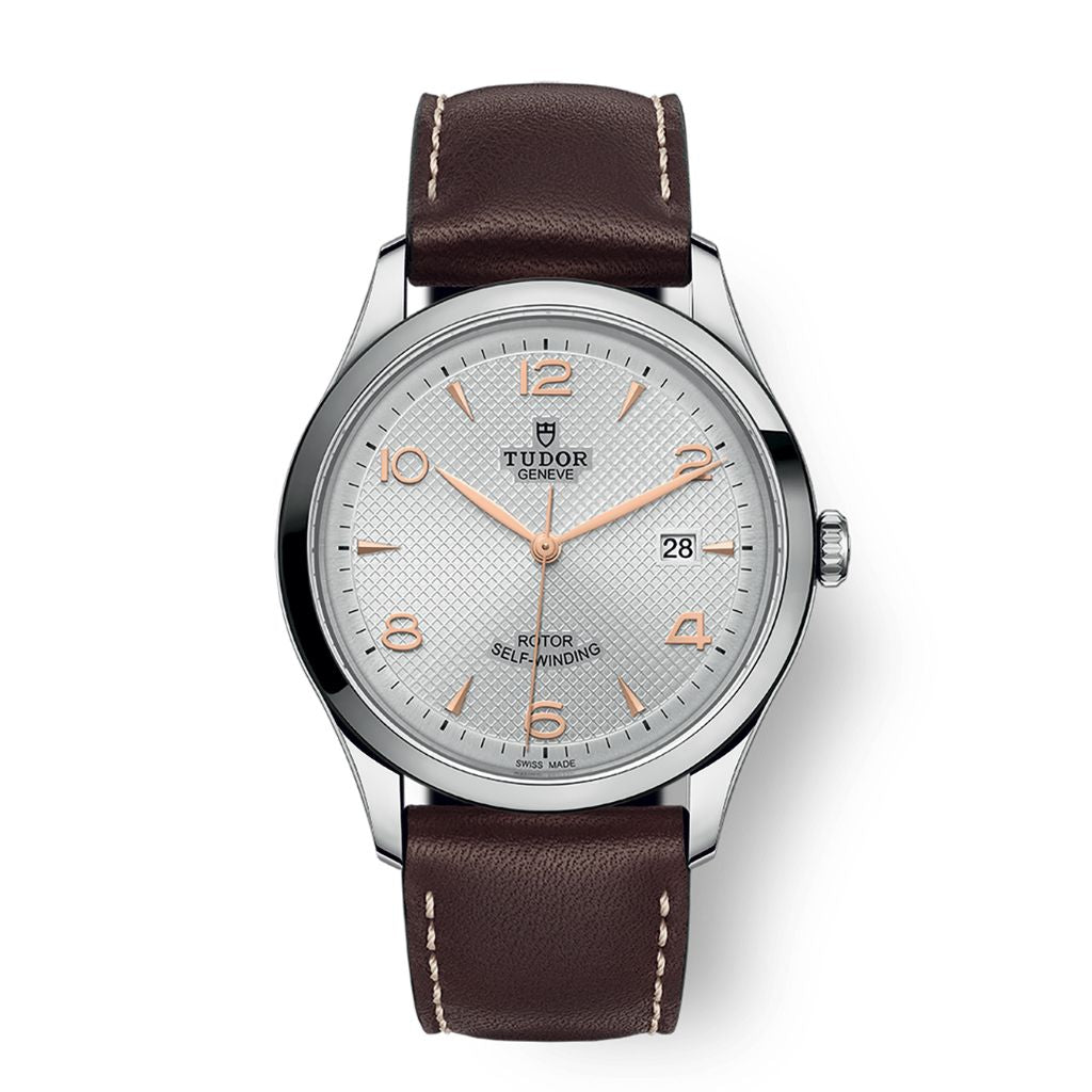 Tudor 1926 41 mm Silver Dial Stainless Steel Leather Strap M91650-0006 - WATCHXNYC