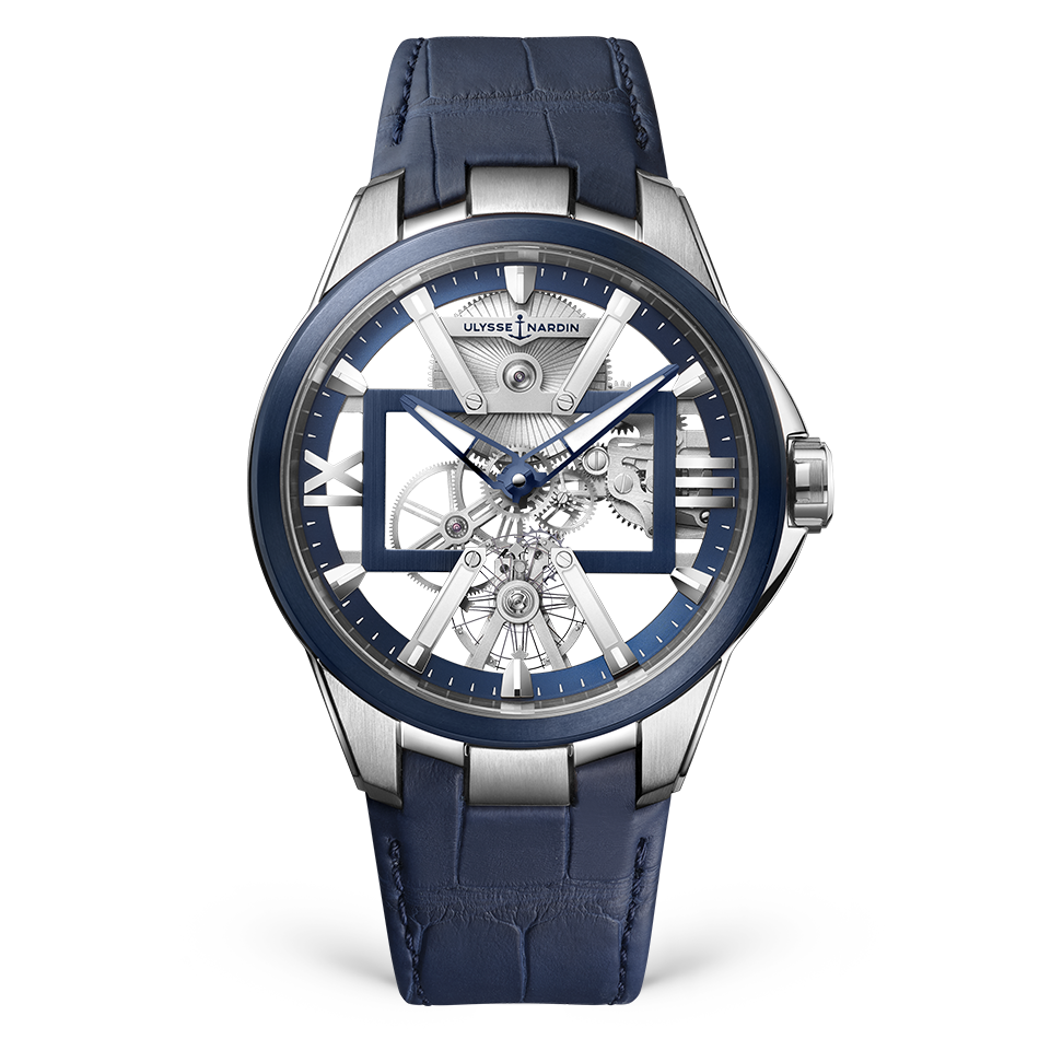 Ulysse Nardin Blast Skeleton X 42 mm Silver Dial Titanium Leather Strap 3713-260/03 - WATCHXNYC