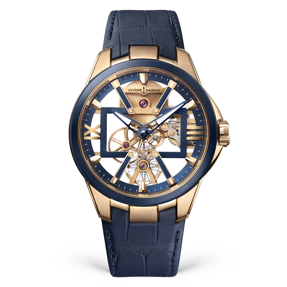 Ulysse Nardin Blast Skeleton X 42 mm White Dial 18k Rose Gold Leather Strap 3716-260/03 - WATCHXNYC
