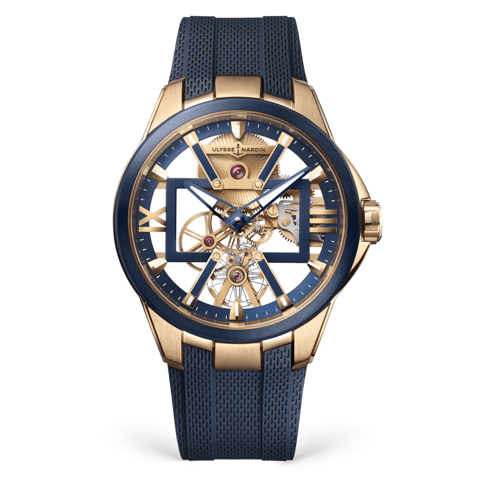 Ulysse Nardin Blast Skeleton X 42 mm White Dial 18k Rose Gold Rubber Strap 3716-260-3/03 - WATCHXNYC