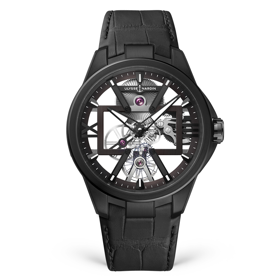 Ulysse Nardin Blast Skeleton X 42 mm White Dial Titanium Leather Strap 3713-260/BLACK - WATCHXNYC