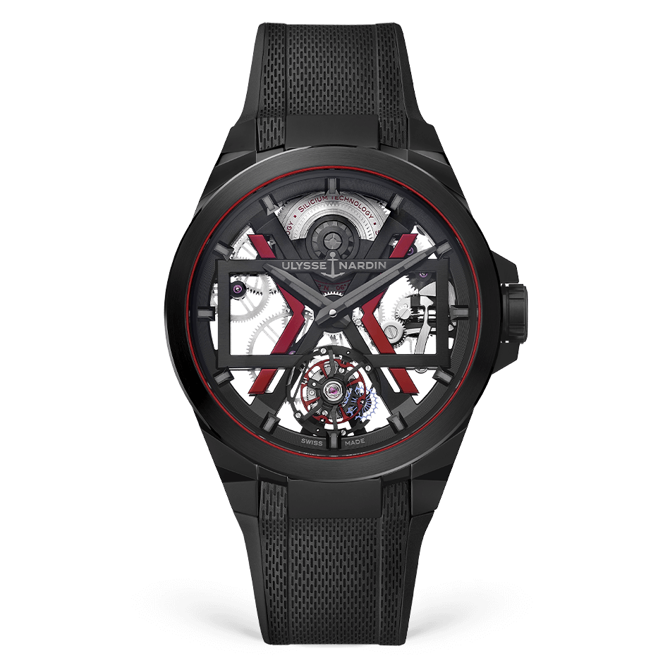 Ulysse Nardin Blast Tourbillon 45 mm Silver Dial Titanium / Ceramic Rubber Strap 1723-400-3A/BLACK - WATCHXNYC