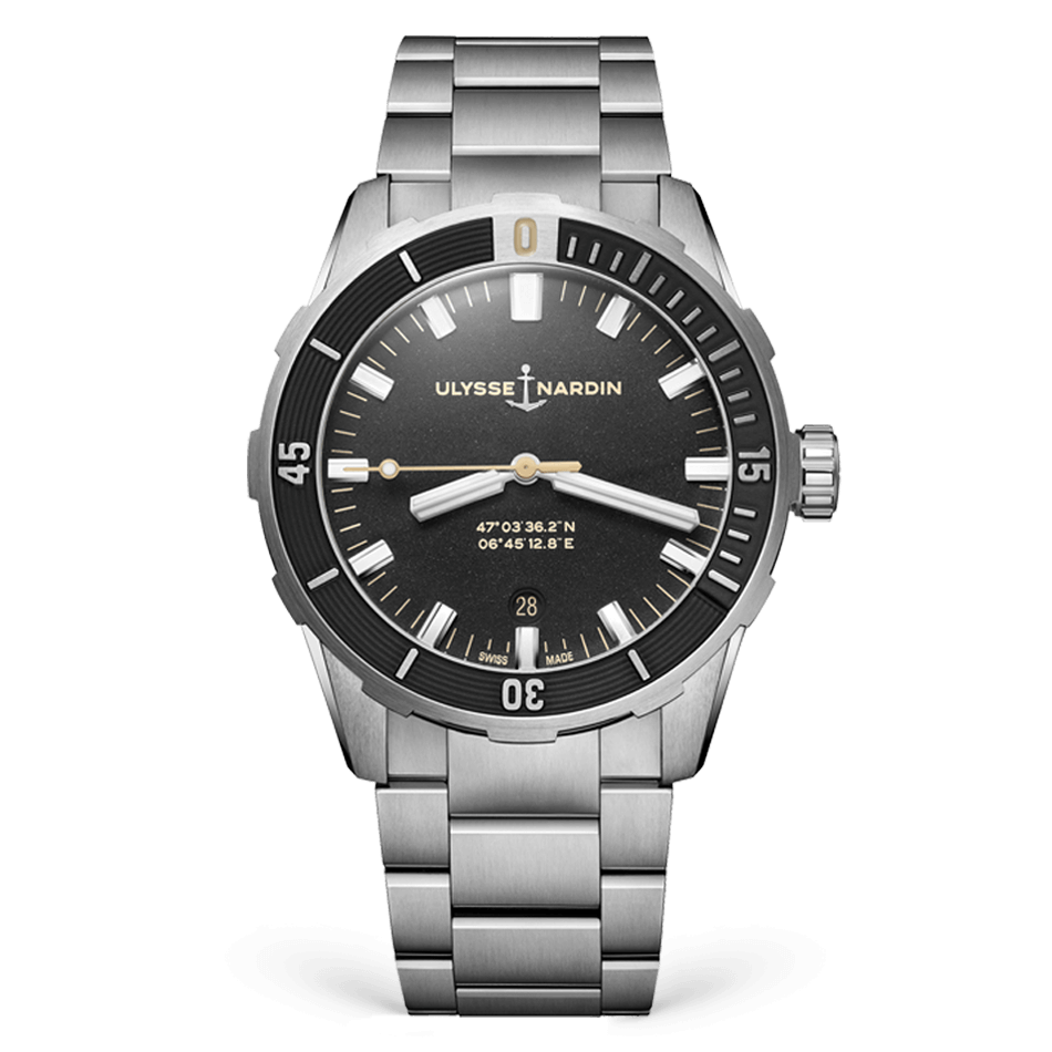 Ulysse Nardin Diver 42 mm Black Dial Stainless Steel Bracelet 8163-175-7M/92 - WATCHXNYC