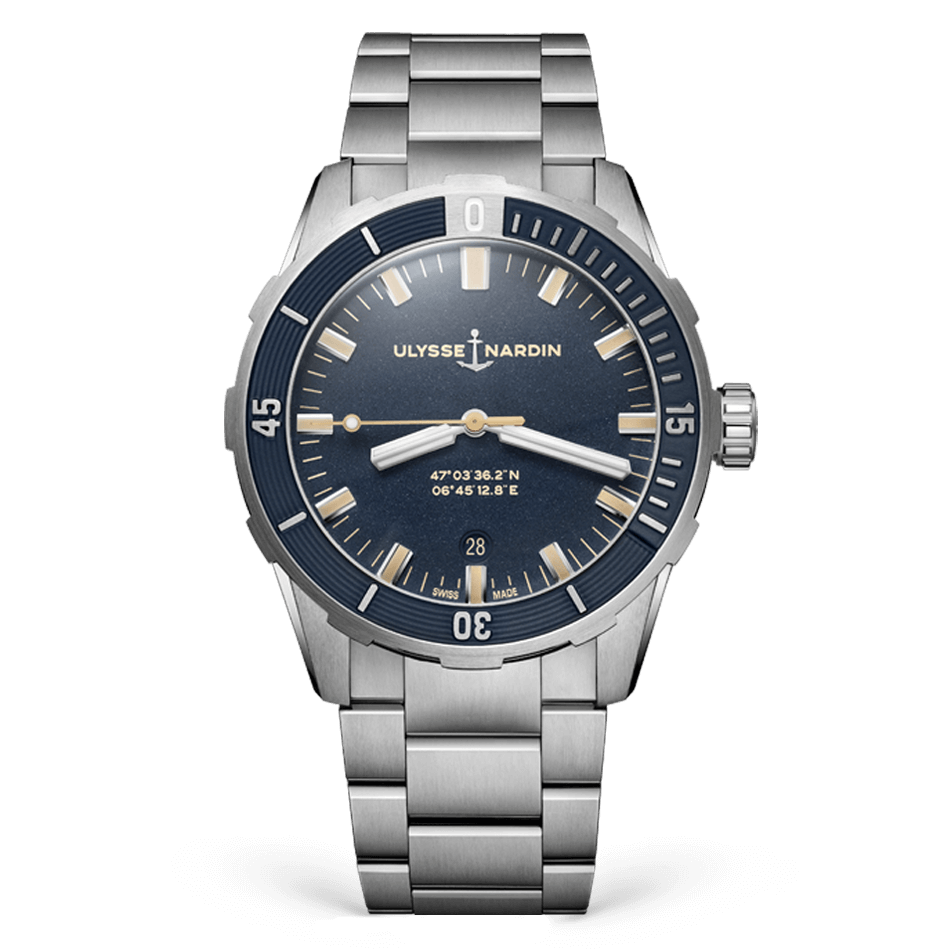 Ulysse Nardin Diver 42 mm Dark Blue Dial Stainless Steel Bracelet 8163-175-7M/93 - WATCHXNYC