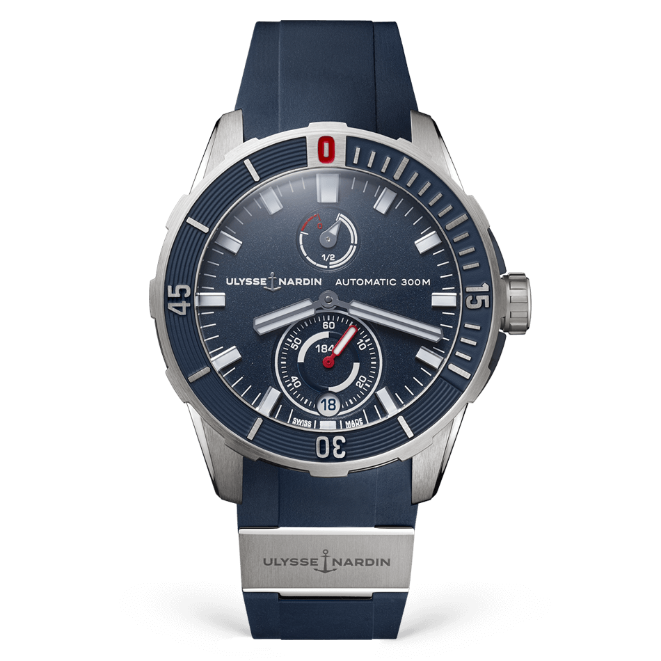 Ulysse Nardin Diver 44 mm Dark Blue Dial Titanium Rubber Strap 1183-170-3/93 - WATCHXNYC