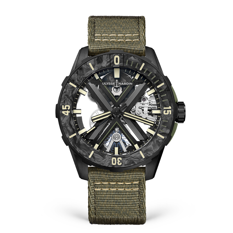 Ulysse Nardin Diver X Skeleton OPS 44 mm Silver Dial Titanium Fabric Strap 3723-170-2C/0A - WATCHXNYC