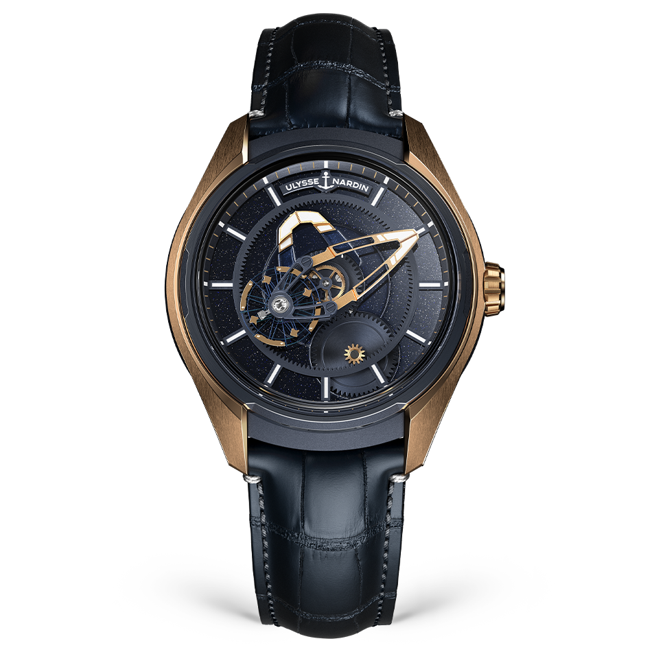 Ulysse Nardin Freak X Aventurine 43 mm Black Dial Titanium / 5N Rose Gold Leather Strap 2305-270LE-9A-AVE/1A - WATCHXNYC