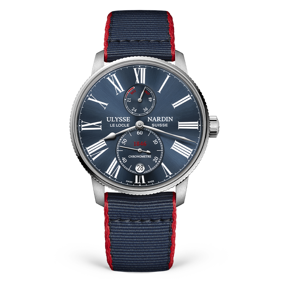Ulysse Nardin Marine Torpilleur 42 mm Blue Dial Stainless Steel Fabric Strap 1183-310-3A/0A - WATCHXNYC