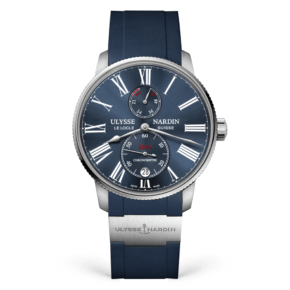 Ulysse Nardin Marine Torpilleur 42 mm Blue Dial Stainless Steel Rubber Strap 1183-310-3/43 - WATCHXNYC