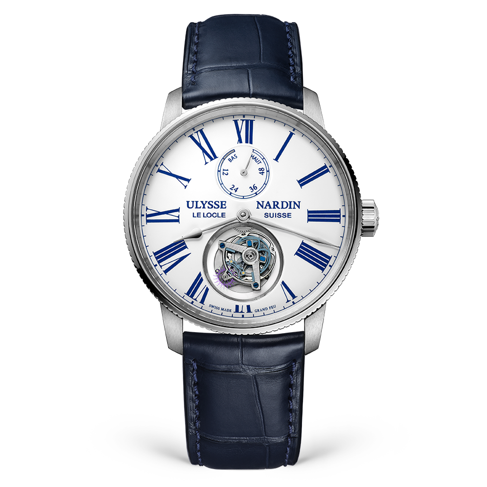 Ulysse Nardin Torpilleur Tourbillon 42 mm White Dial White Gold Leather Strap 1283-310-0AE/1A - WATCHXNYC