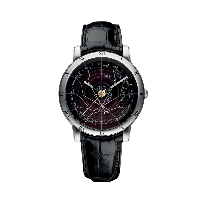 Ulysse Nardin Trilogy 41 mm Esfera gris oscuro Correa de piel platino 839-70