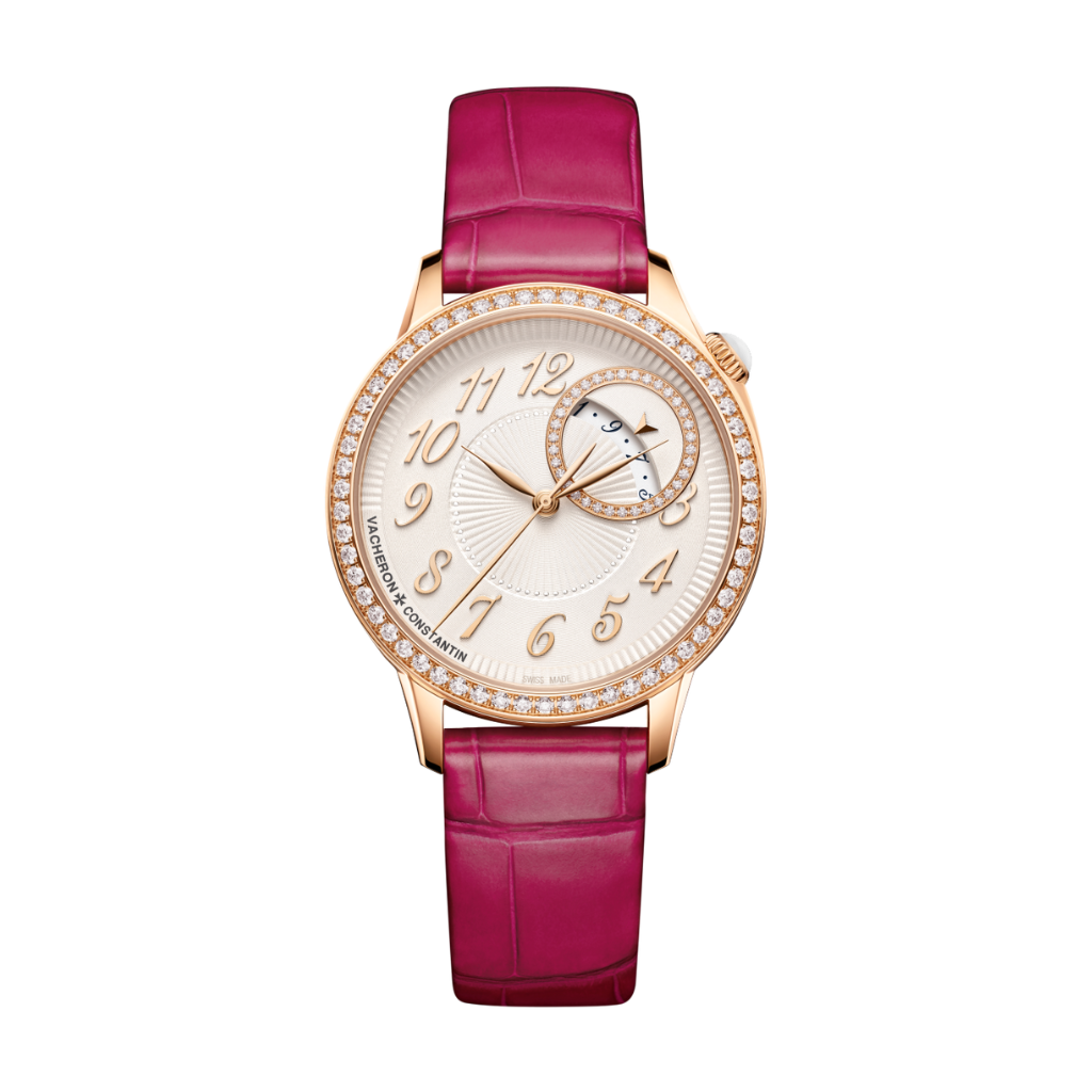 Vacheron Constantin Égérie self-winding 35 mm Beige Dial with Diamonds 18K Pink Gold   Leather Strap 4605F/000R-B496 - WATCHXNYC