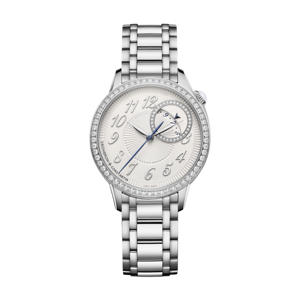 Vacheron Constantin Égérie self-winding 35 mm Silver Dial with Diamonds Stainless Steel Bracelet 4605F/110A-B495 - WATCHXNYC