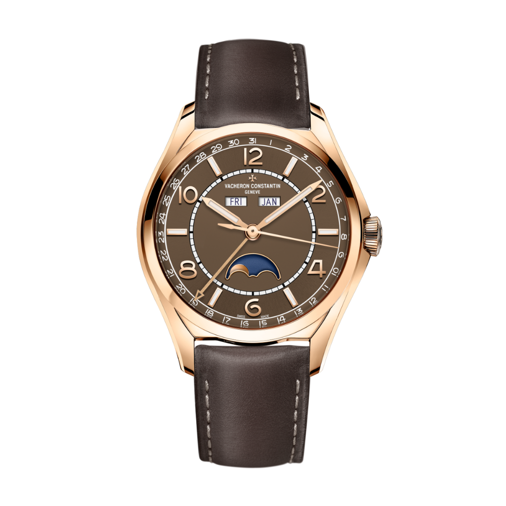 Vacheron Constantin Fiftysix complete calendar 40 mm Brown Dial 18K Pink Gold   Leather Strap 4000E/000R-B065 - WATCHXNYC