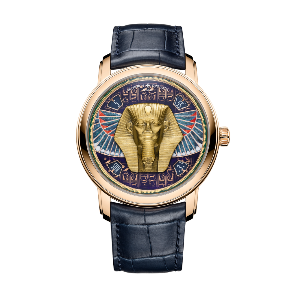 Vacheron Constantin Métiers d'Art Tribute to great civilisations - Grand sphinx de Tanis 42 mm Dark Blue Dial 18K Pink Gold   Leather Strap 7620A/000R-B927 - WATCHXNYC