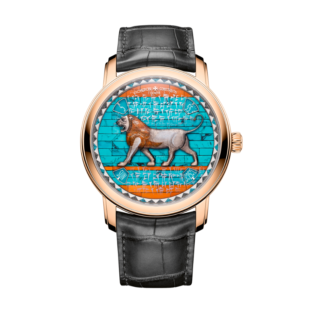 Vacheron Constantin Métiers d'Art Tribute to great civilisations - Lion de Darius 42 mm Blue Dial 18K Pink Gold   Leather Strap 7620A/000R-B926 - WATCHXNYC