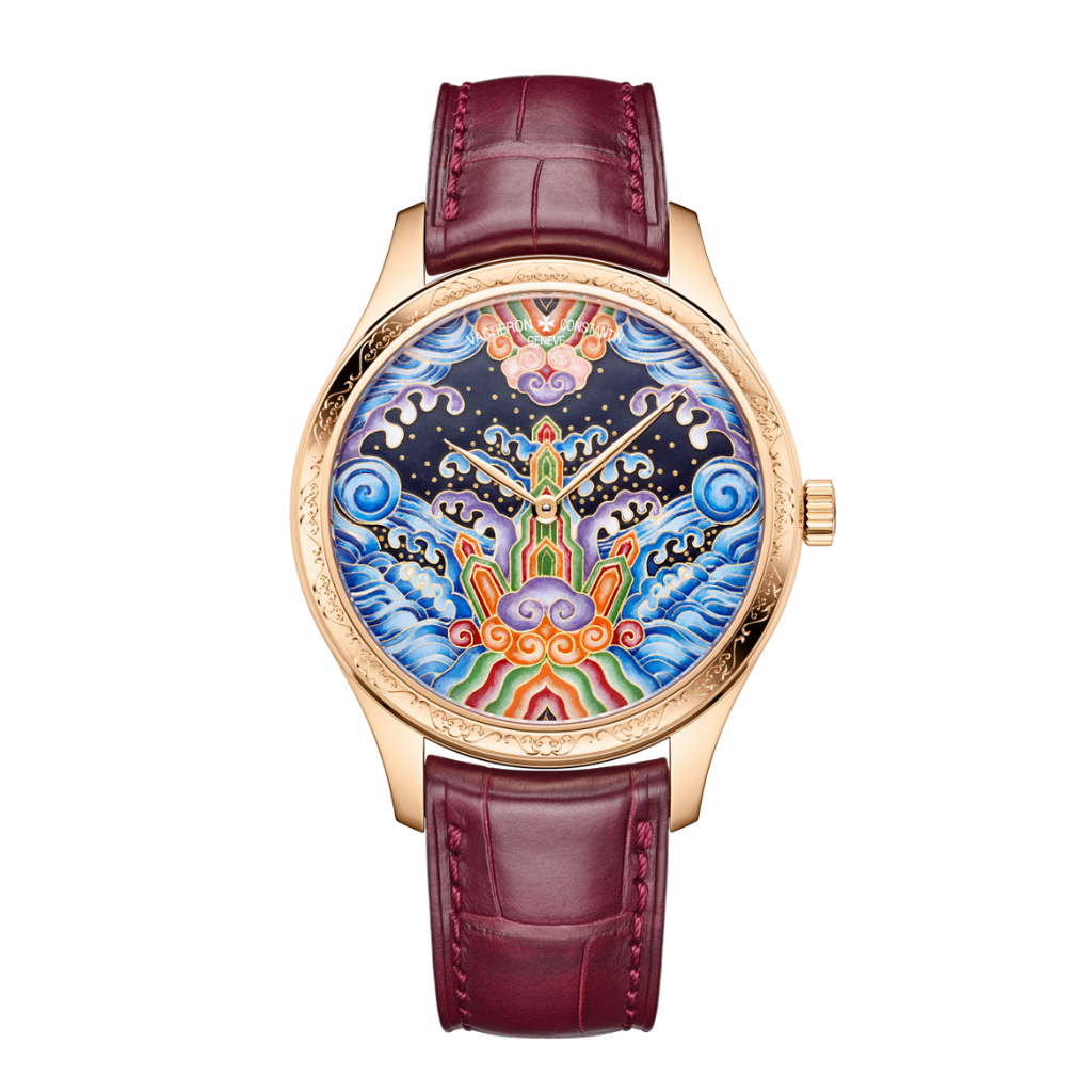 Vacheron Constantin Métiers d'Art Tribute to traditional symbols - Eternal flow 38 mm Multi Coloured  Dial 18K Pink Gold   Leather Strap 2400A/000R-H024 - WATCHXNYC