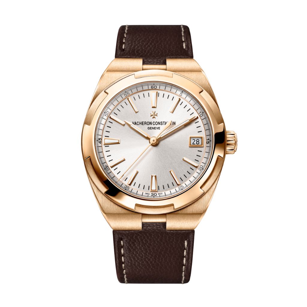 Vacheron Constantin Overseas self-winding 41 mm Silver Dial 18K Pink Gold   Leather Strap 4500V/000R-B127 - WATCHXNYC