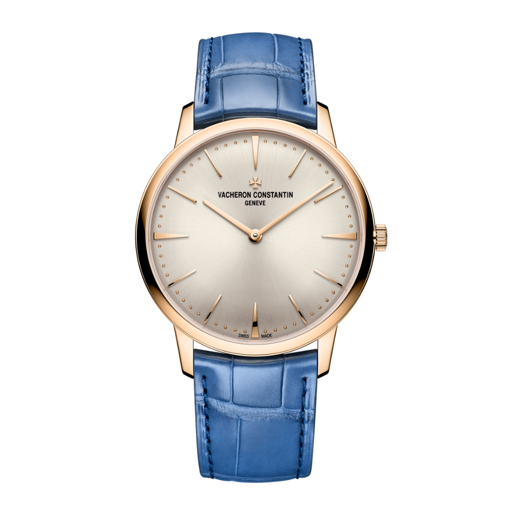 Vacheron Constantin Patrimony manual-winding 39 mm Silver Dial 18K Pink Gold   Leather Strap 1410U/000R-H018 - WATCHXNYC