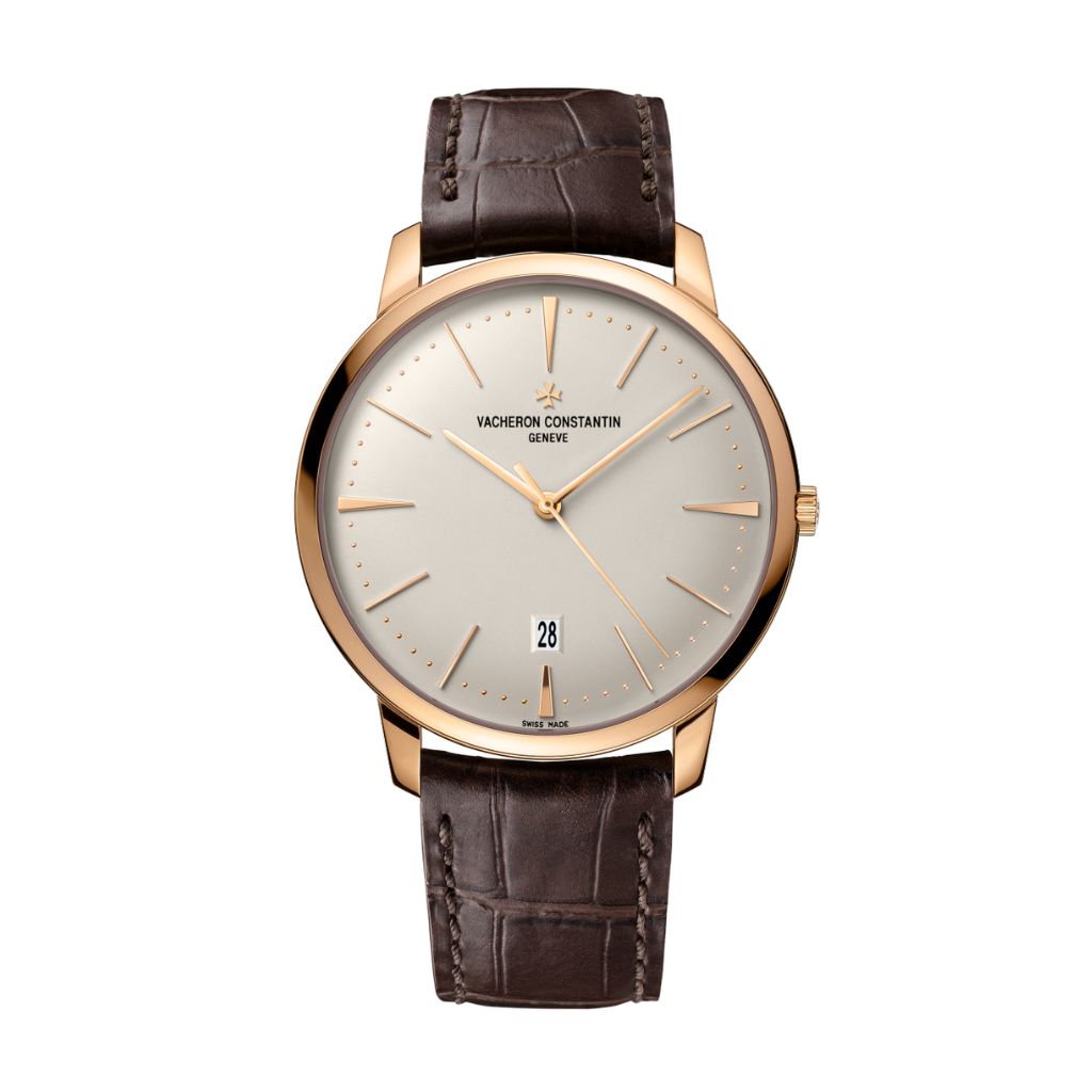 Vacheron Constantin Patrimony self-winding 40 mm Silver Dial 18K Pink Gold   Leather Strap 85180/000R-9248 - WATCHXNYC