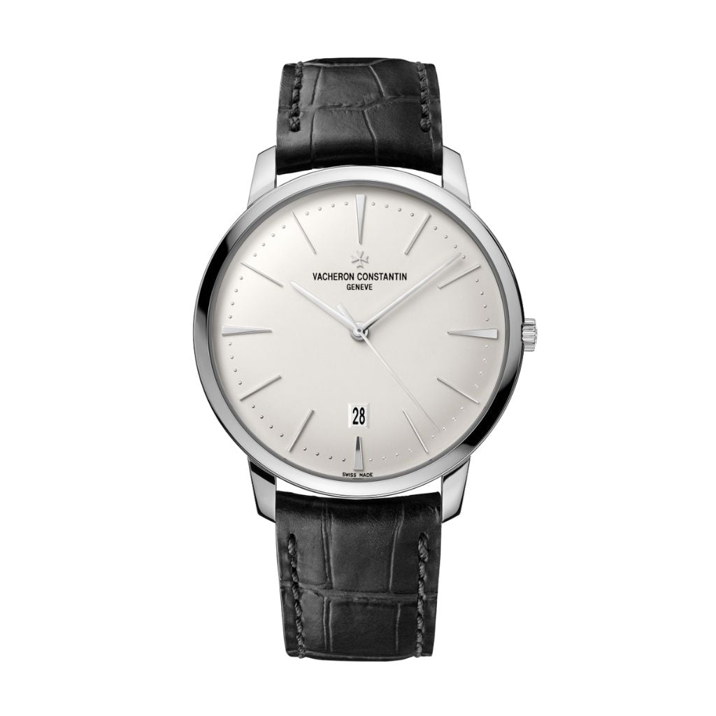 Vacheron Constantin Patrimony self-winding 40 mm Silver Dial White Gold   Leather Strap 85180/000G-9230 - WATCHXNYC
