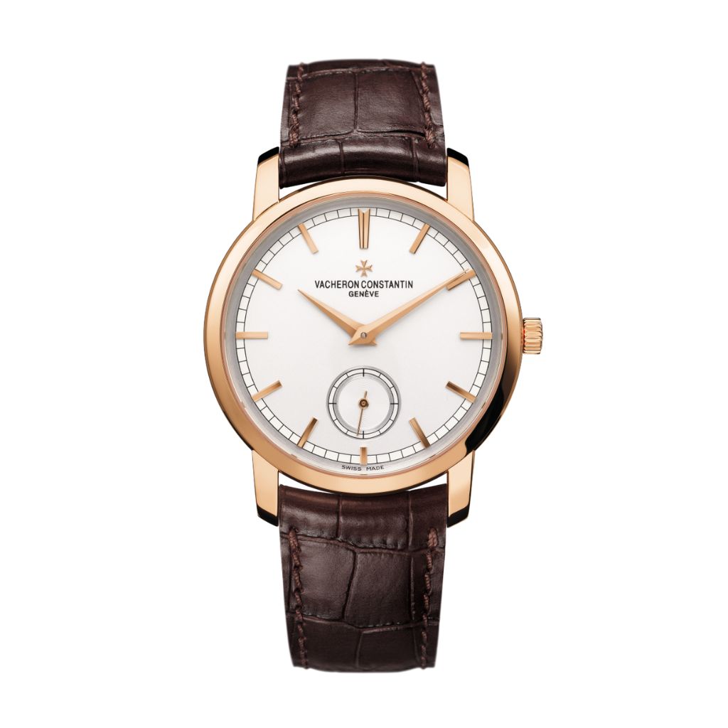 Vacheron Constantin Traditionnelle manual-winding 38 mm Silver Dial 18K Pink Gold   Leather Strap 82172/000R-9382 - WATCHXNYC