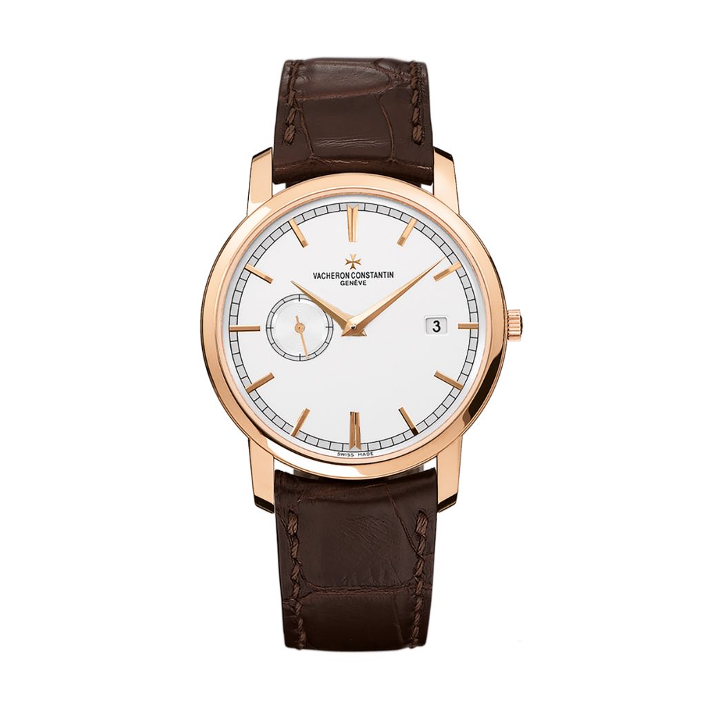 Vacheron Constantin Traditionnelle self-winding 38 mm Silver Dial 18K Pink Gold   Leather Strap 87172/000R-9302 - WATCHXNYC