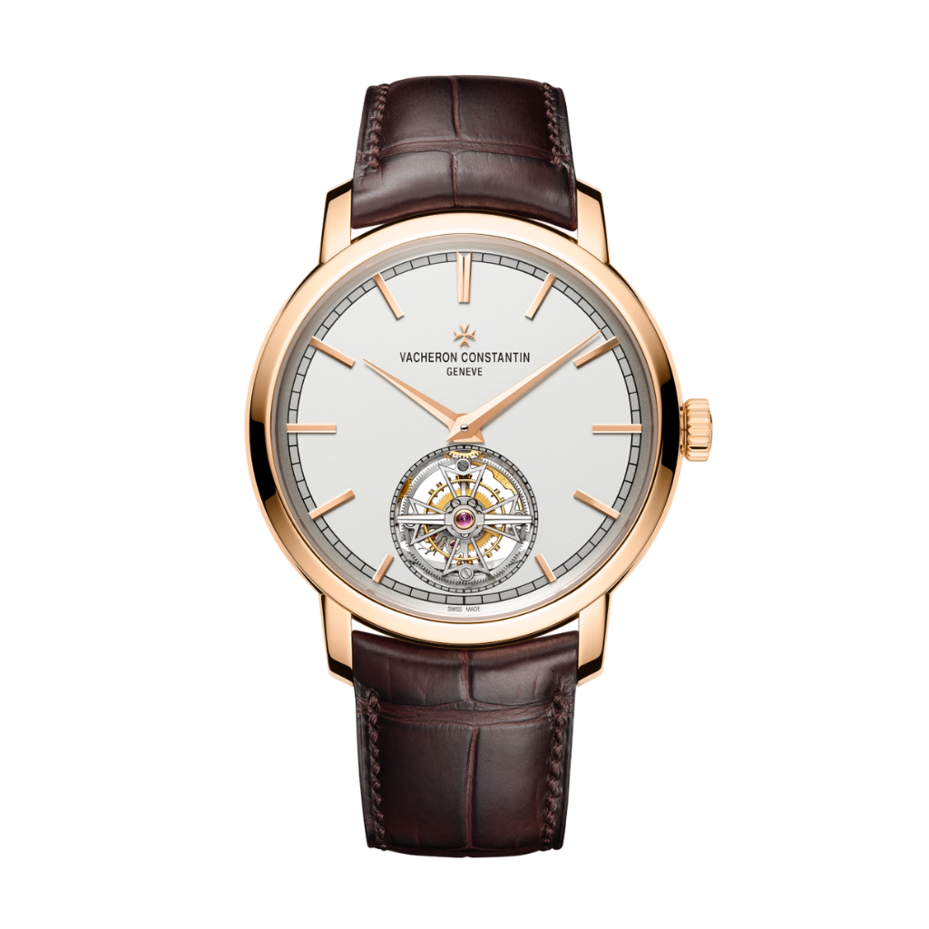 Vacheron Constantin Traditionnelle tourbillon 41 mm Silver Dial 18K Pink Gold   Leather Strap 6000T/000R-B346 - WATCHXNYC